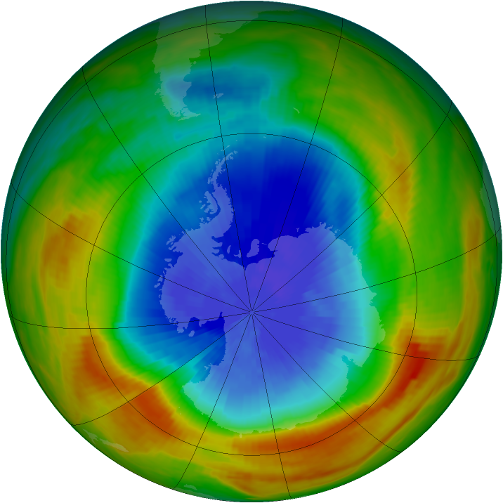 Antarctic ozone map for 08 October 1984